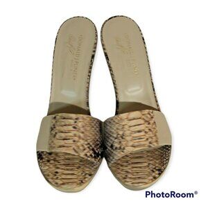 Donald Pliner Gianna Snake Print Slip On Heels Size 7.5